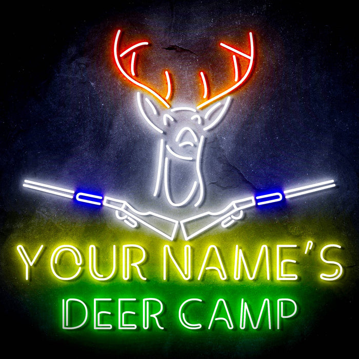 Custom Ultra-Bright Hunting Cabin Bar Deer Camp LED Sign with Remote (Neon-Style, LED Technology) - Way Up Gifts
