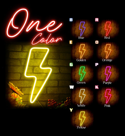 Lightning Bolt Flex Silicone LED Sign (Neon-Style, LED Technology) - LED Gift Works