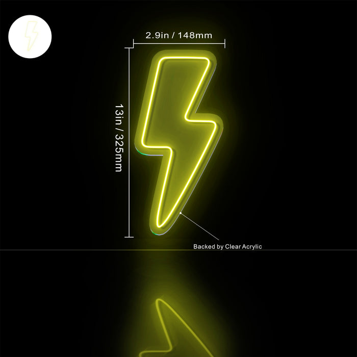 Lightning Bolt Flex Silicone LED Sign (Neon-Style, LED Technology) - Way Up Gifts