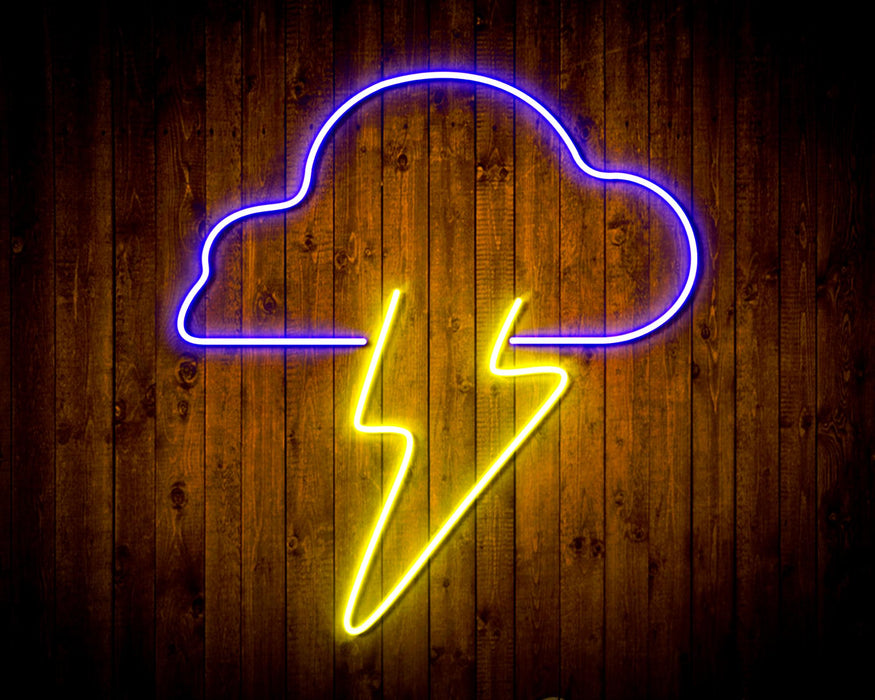 Cloud Lightning Bolt Flex Silicone LED Sign (Neon-Style, LED Technology) - Way Up Gifts
