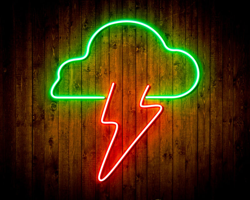 Cloud Lightning Bolt Flex Silicone LED Sign (Neon-Style, LED Technology) - LED Gift Works