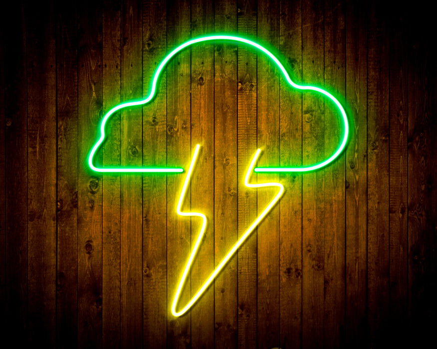 Cloud Lightning Bolt Flex Silicone LED Sign (Neon-Style, LED Technology) - Way Up Gifts