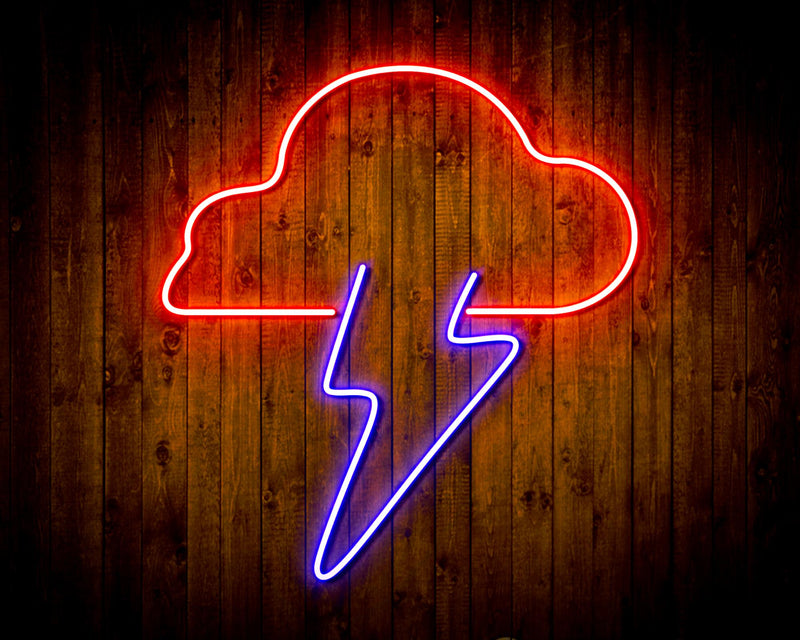 Cloud Lightning Bolt Flex Silicone LED Sign (Neon-Style, LED Technology) - LED Gift Works