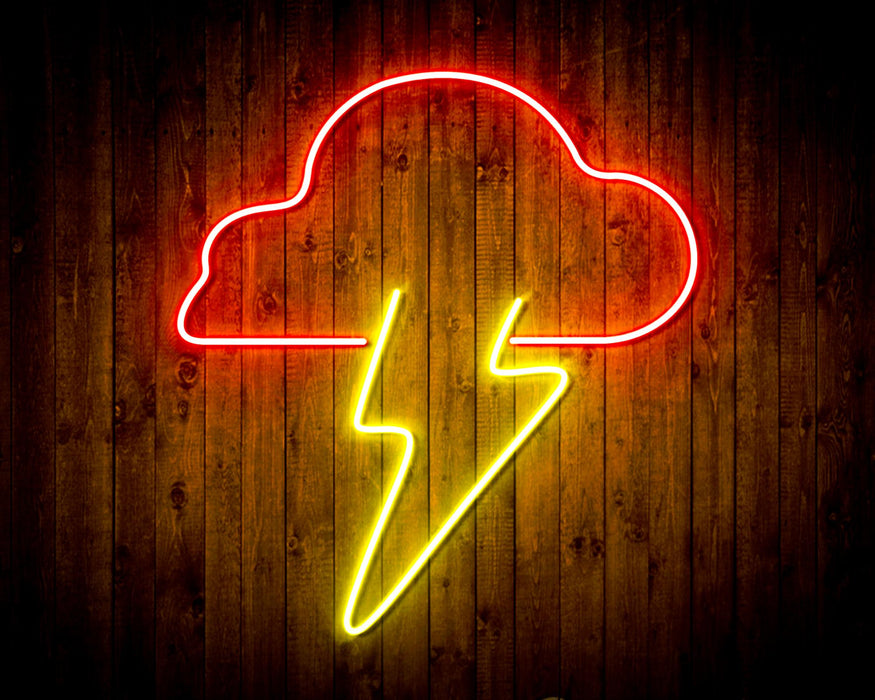 Cloud Lightning Bolt Flex Silicone LED Sign (Neon-Style, LED Technology) - Way Up Gifts