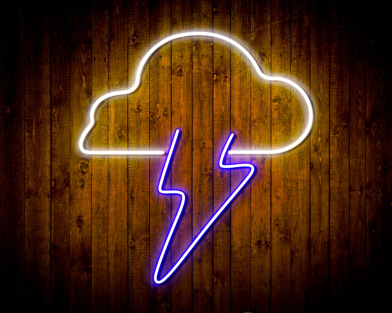 Cloud Lightning Bolt Flex Silicone LED Sign (Neon-Style, LED Technology) - LED Gift Works