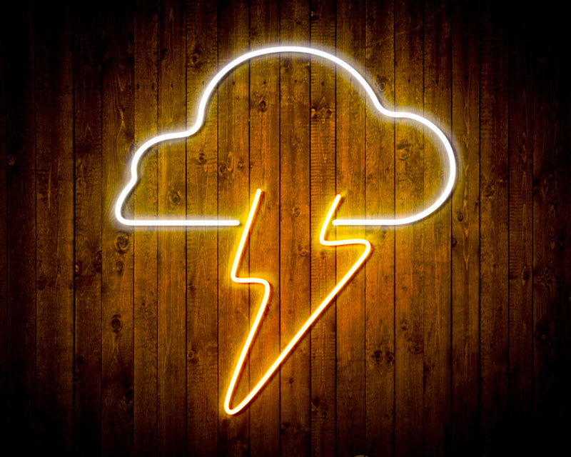 Cloud Lightning Bolt Flex Silicone LED Sign (Neon-Style, LED Technology) - LED Gift Works