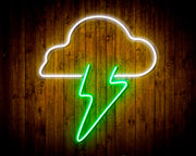 Cloud Lightning Bolt Flex Silicone LED Sign (Neon-Style, LED Technology) - LED Gift Works