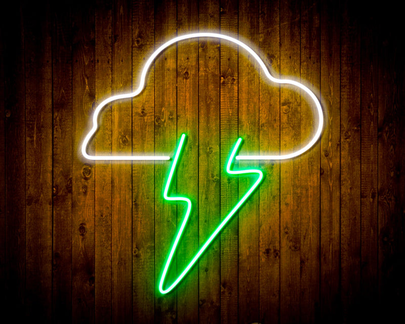 Cloud Lightning Bolt Flex Silicone LED Sign (Neon-Style, LED Technology) - LED Gift Works