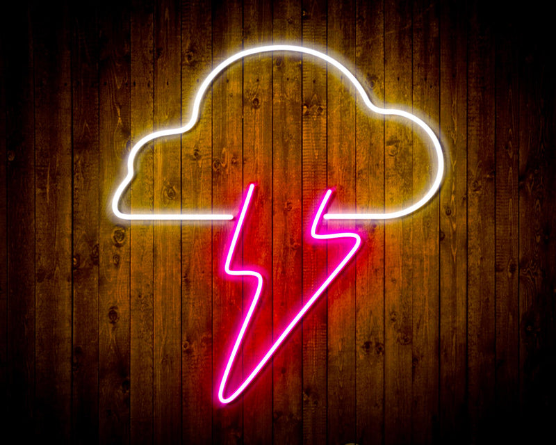 Cloud Lightning Bolt Flex Silicone LED Sign (Neon-Style, LED Technology) - LED Gift Works