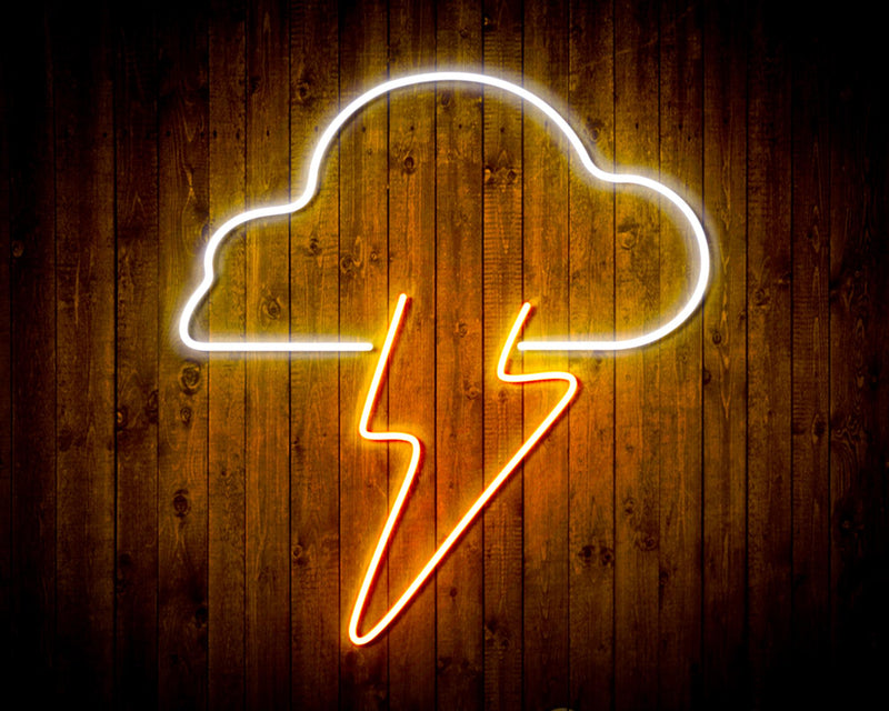Cloud Lightning Bolt Flex Silicone LED Sign (Neon-Style, LED Technology) - LED Gift Works