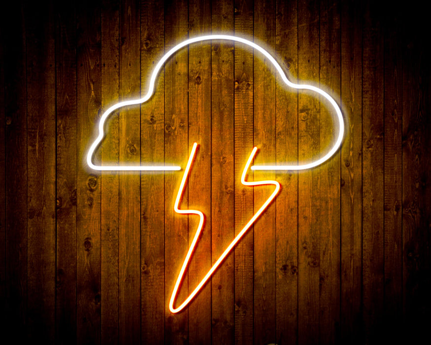 Cloud Lightning Bolt Flex Silicone LED Sign (Neon-Style, LED Technology) - Way Up Gifts
