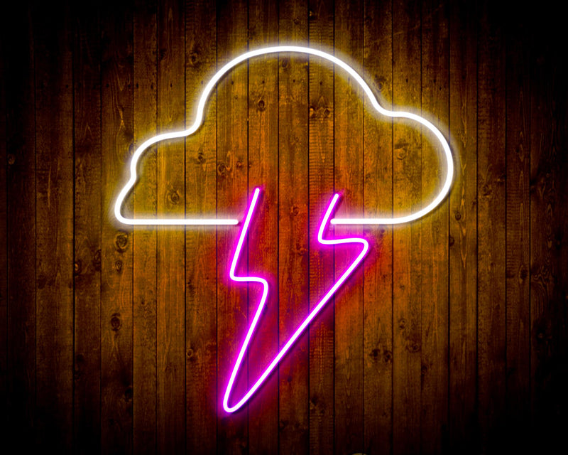 Cloud Lightning Bolt Flex Silicone LED Sign (Neon-Style, LED Technology) - LED Gift Works