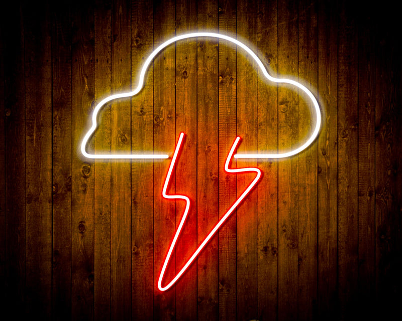 Cloud Lightning Bolt Flex Silicone LED Sign (Neon-Style, LED Technology) - LED Gift Works