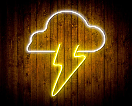 Cloud Lightning Bolt Flex Silicone LED Sign (Neon-Style, LED Technology) - Way Up Gifts