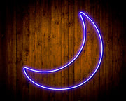 Crescent Moon Childs Room Flex Silicone LED Sign (Neon-Style, LED Technology) - LED Gift Works