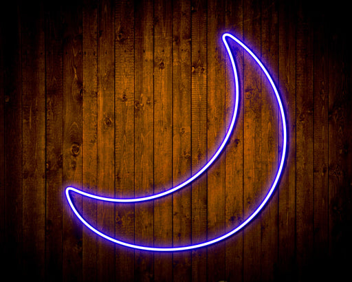 Crescent Moon Childs Room Flex Silicone LED Sign (Neon-Style, LED Technology) - Way Up Gifts
