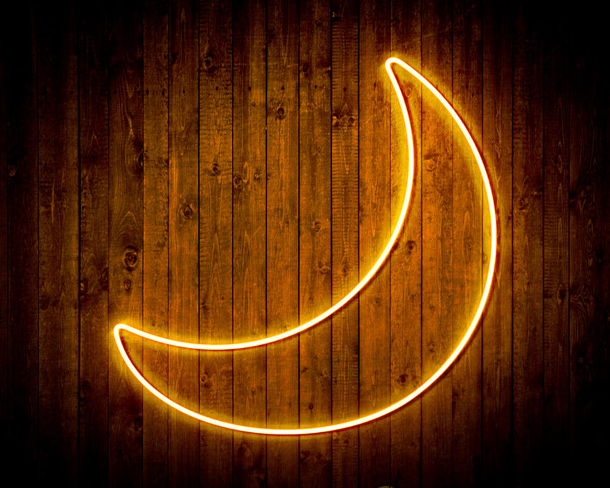 Crescent Moon Childs Room Flex Silicone LED Sign (Neon-Style, LED Technology) - Way Up Gifts