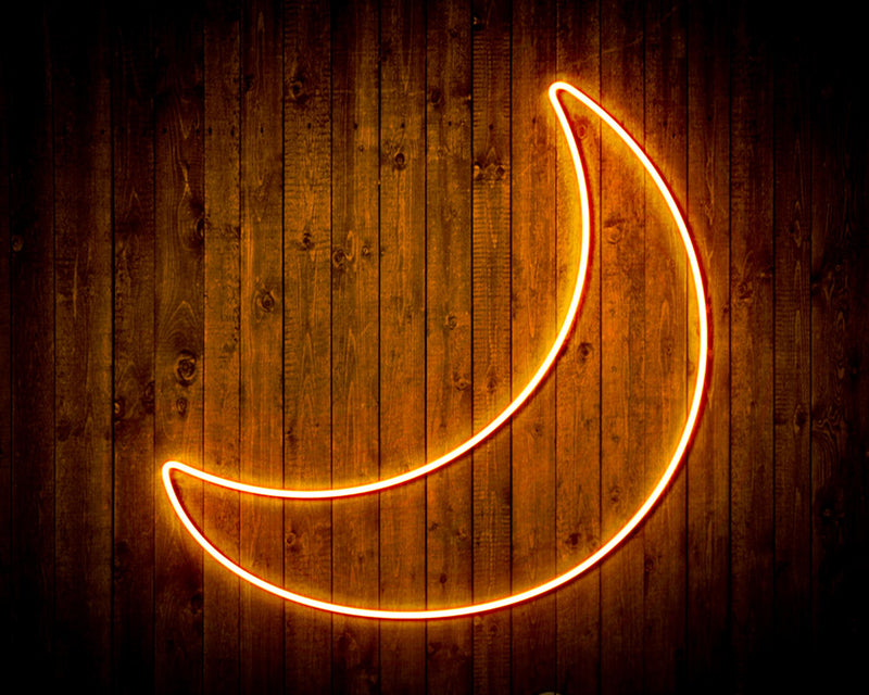 Crescent Moon Childs Room Flex Silicone LED Sign (Neon-Style, LED Technology) - LED Gift Works