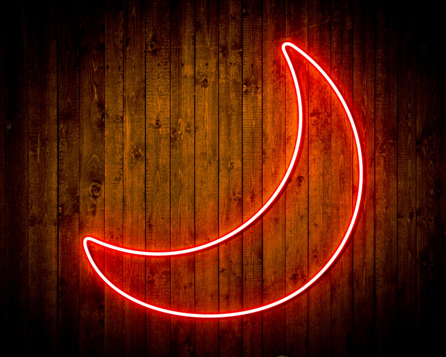 Crescent Moon Childs Room Flex Silicone LED Sign (Neon-Style, LED Technology) - Way Up Gifts
