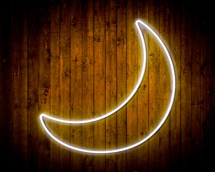 Crescent Moon Childs Room Flex Silicone LED Sign (Neon-Style, LED Technology) - Way Up Gifts