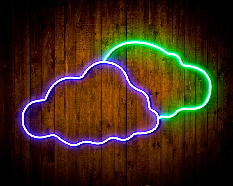 Two Clouds Sky Room Light Flex Silicone LED Sign (Neon-Style, LED Technology) - LED Gift Works