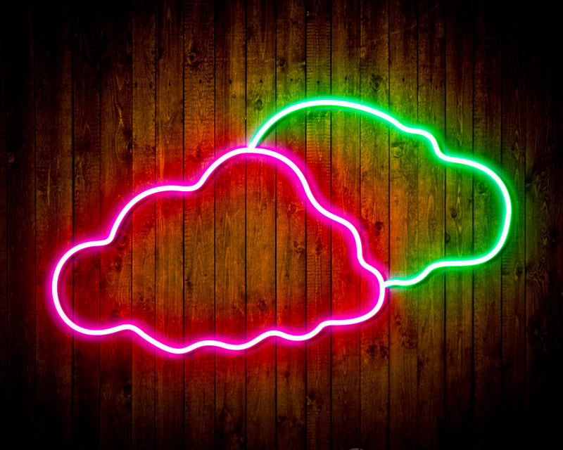 Two Clouds Sky Room Light Flex Silicone LED Sign (Neon-Style, LED Technology) - LED Gift Works
