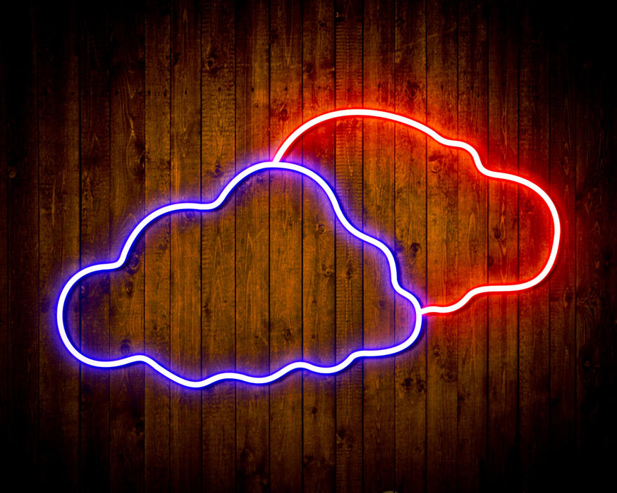 Two Clouds Sky Room Light Flex Silicone LED Sign (Neon-Style, LED Technology) - Way Up Gifts