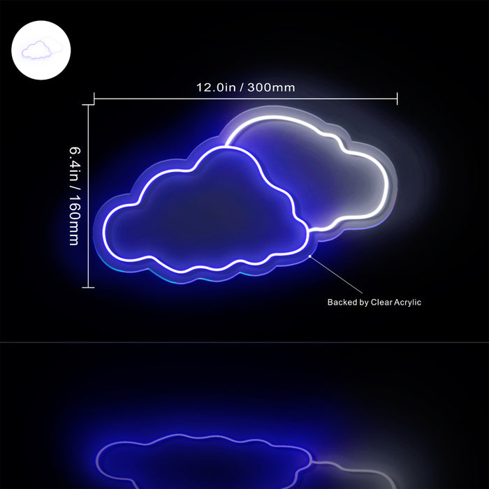Two Clouds Sky Room Light Flex Silicone LED Sign (Neon-Style, LED Technology) - Way Up Gifts