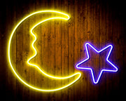 Star and Moon Room Light Flex Silicone LED Sign (Neon-Style, LED Technology) - LED Gift Works