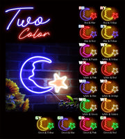 Star and Moon Room Light Flex Silicone LED Sign (Neon-Style, LED Technology) - LED Gift Works