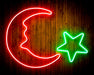 Star and Moon Room Light Flex Silicone LED Sign (Neon-Style, LED Technology) - Way Up Gifts