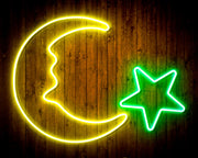 Star and Moon Room Light Flex Silicone LED Sign (Neon-Style, LED Technology) - LED Gift Works