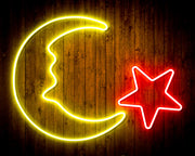 Star and Moon Room Light Flex Silicone LED Sign (Neon-Style, LED Technology) - LED Gift Works