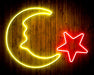 Star and Moon Room Light Flex Silicone LED Sign (Neon-Style, LED Technology) - Way Up Gifts