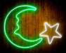 Star and Moon Room Light Flex Silicone LED Sign (Neon-Style, LED Technology) - Way Up Gifts