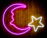 Star and Moon Room Light Flex Silicone LED Sign (Neon-Style, LED Technology) - Way Up Gifts