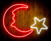 Star and Moon Room Light Flex Silicone LED Sign (Neon-Style, LED Technology) - LED Gift Works