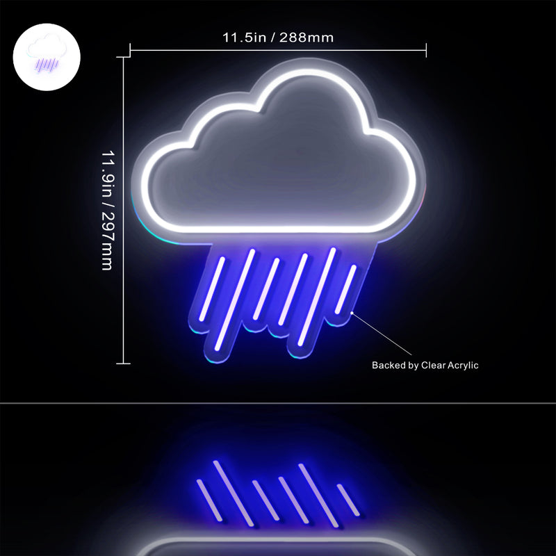 Rain Cloud Flex Silicone LED Sign (Neon-Style, LED Technology) - LED Gift Works