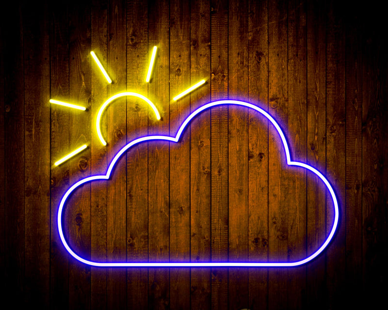 Cloud with Sun Appearing Flex Silicone LED Sign (Neon-Style, LED Technology) - LED Gift Works