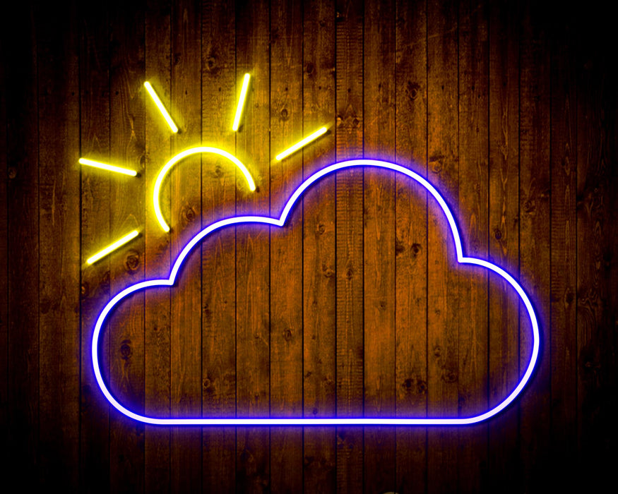Cloud with Sun Appearing Flex Silicone LED Sign (Neon-Style, LED Technology) - Way Up Gifts