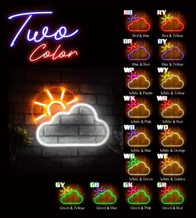 Cloud with Sun Appearing Flex Silicone LED Sign (Neon-Style, LED Technology) - Way Up Gifts