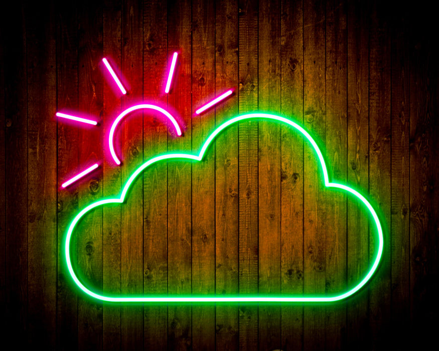 Cloud with Sun Appearing Flex Silicone LED Sign (Neon-Style, LED Technology) - Way Up Gifts