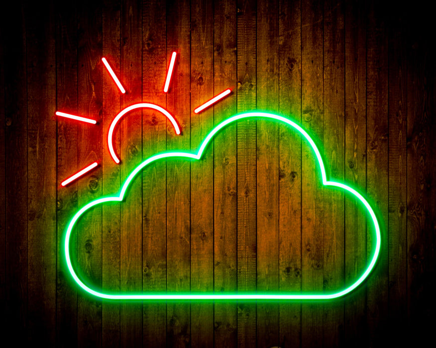 Cloud with Sun Appearing Flex Silicone LED Sign (Neon-Style, LED Technology) - Way Up Gifts