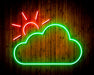 Cloud with Sun Appearing Flex Silicone LED Sign (Neon-Style, LED Technology) - Way Up Gifts