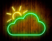 Cloud with Sun Appearing Flex Silicone LED Sign (Neon-Style, LED Technology) - LED Gift Works