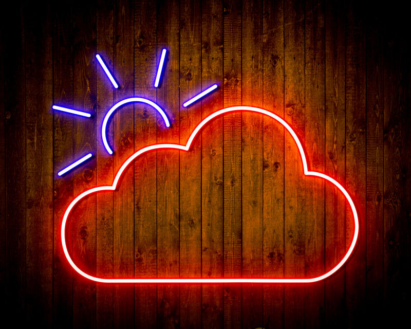 Cloud with Sun Appearing Flex Silicone LED Sign (Neon-Style, LED Technology) - LED Gift Works