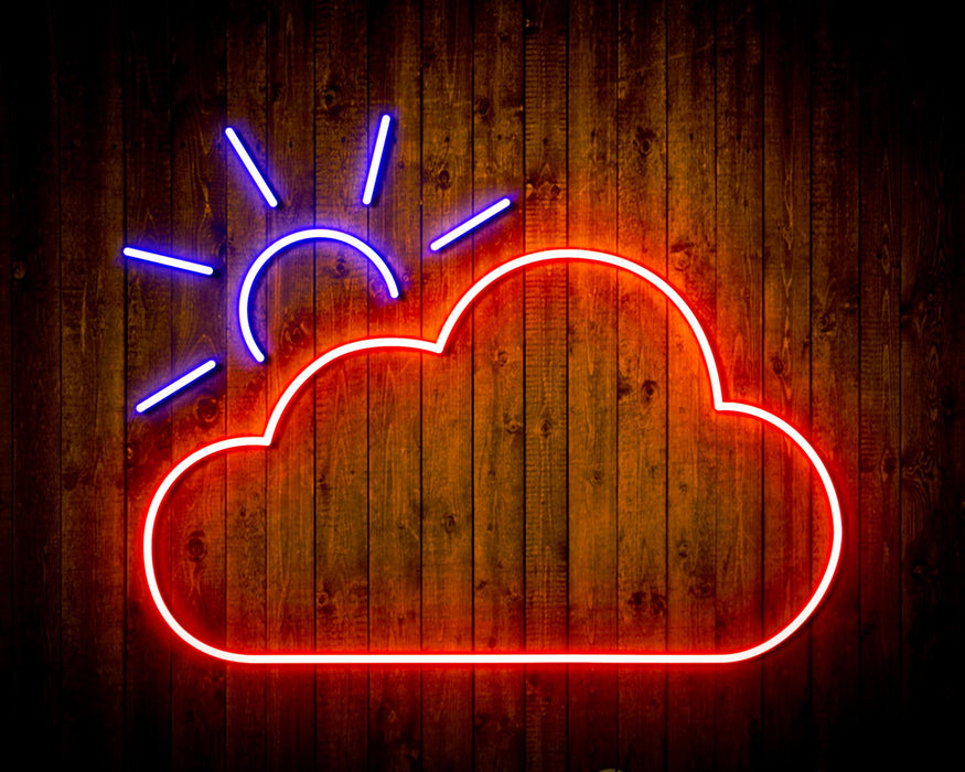 Cloud with Sun Appearing Flex Silicone LED Sign (Neon-Style, LED Technology) - Way Up Gifts