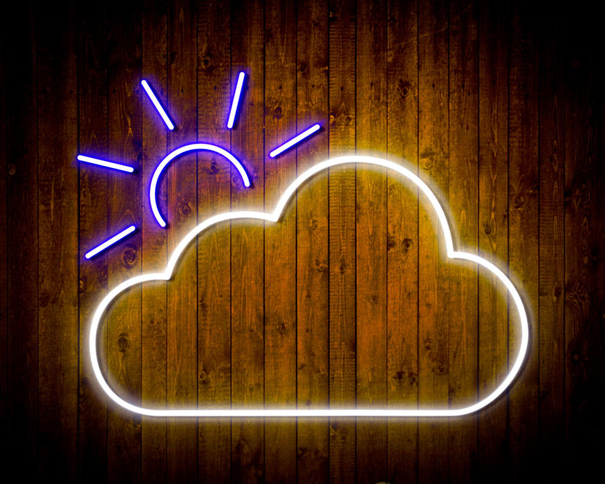 Cloud with Sun Appearing Flex Silicone LED Sign (Neon-Style, LED Technology) - Way Up Gifts