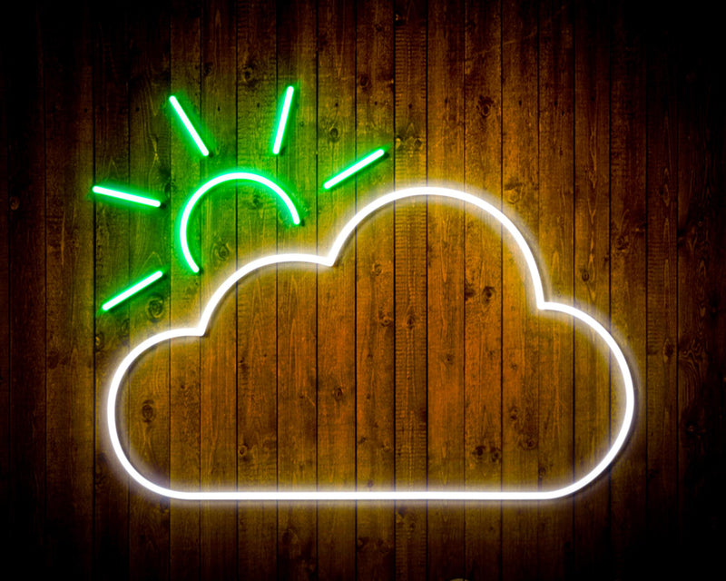 Cloud with Sun Appearing Flex Silicone LED Sign (Neon-Style, LED Technology) - LED Gift Works