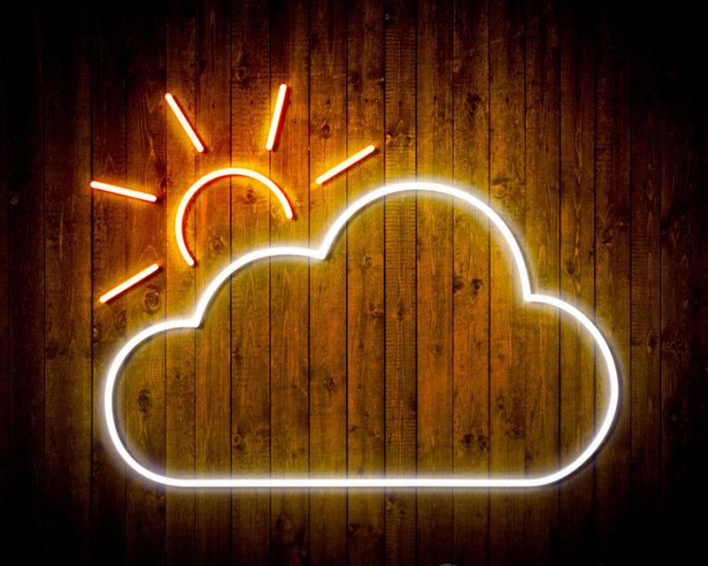 Cloud with Sun Appearing Flex Silicone LED Sign (Neon-Style, LED Technology) - LED Gift Works